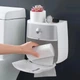 Держатель туалетной бумаги Ecoco настенный с полкой для телефона - White Grey Ecoco ECOCO-W/G белый|серый - изображение 4