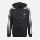 Młodzieżowa bluza rozpinana z kapturem dla chłopca Adidas B 3S Fz Hd GQ8900 152 cm Czarna (4064036088377) - obraz 1