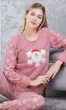 Женская теплая флисова пижама (кофта и штаны) Снежинка M Розовый+ ПОДАРОК ​​качественные носки - изображение 1