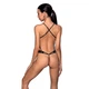 Боді з відкритим доступом Passion TASMINA BODY S/M, black, екошкіра, шнурівки, ажурні мережива - зображення 2