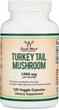 Траметес разноцветный Double Wood Supplements Turkey Tail Mushroom 1000 mg 120 capsules - изображение 1