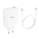 Адаптер сетевой HOCO Leader Type-C to Type-C Cable four-port (3c1a) fast charger set N31 |4Type-C/1USB, 100W/5A, PD/QC| белый - изображение 4