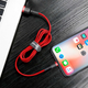 Кабель Baseus Cafule Cable USB For iP 2 А 3 м Red/Red (CALKLF-R09) - зображення 7