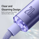 Кабель Baseus Crystal Shine Series Fast Charging Data Cable Type-C to iP 20 W 2 м Purple (CAJY000305) - зображення 5