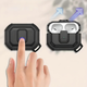 Защитный ударопрочный чехол для наушников AirPods PRO 2 с карабином и защёлкой, чёрный - изображение 7