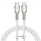 Кабель Baseus Cafule Metal Type-C to Lightning PD 20W (1m) white CATLJK-A02 - изображение 3