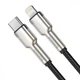 Кабель Baseus Cafule Metal Type-C to Lightning PD 20W (0.25m) black CATLJK-01 - изображение 5