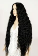 Парик на сетке Lace Wig Богемия тон 1B длинный черный мягкий, 100 см, термостойкое волокно - изображение 8