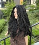 Парик на сетке Lace Wig Bess-1B длинный черный, 75 см, термостойкое волокно - изображение 6