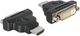 Adapter Delock HDMI - DVI-D M/F Black (4043619650200) - obraz 1