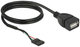 Кабель Delock USB Pin Header - USB Type-A F/F 0.6 м Black (4043619856718) - зображення 2