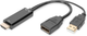 Kabel adapter Digitus HDMI - DisplayPort + USB Type A M/F/M 0.2 m Black (4016032481102) - obraz 1