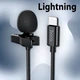 Проводной петличный микрофон HOCO LІ4 iP для телефона Lightning нагрудный микрофон петличка с зажимом для блогера - изображение 1