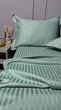 Постельное бельё Premium MLS сатин stripe Двуспальный комплект 180*220/70*70 эвкалипт - изображение 1