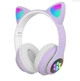 Навушники з котячими вушками VZV23M Cat Ear з Bluetooth гарнітурою та LED підсвічуванням Фіолетові - изображение 1