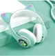 Навушники з котячими вушками VZV23M Cat Ear з Bluetooth гарнітурою та LED підсвічуванням Бірюзовий - изображение 2