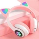 Навушники з котячими вушками VZV23M Cat Ear з Bluetooth гарнітурою та LED підсвічуванням Рожевий - изображение 3