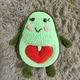 Игрушка мягкая авокадо с сердечком 20 см плюшевая подарок сувенир ручная работа - изображение 1