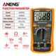 Мультиметр цифровий ANENG DM850, 1999 counts, вимірювання AC/DC, температури, прозвонка, тест діодів, жовтий - зображення 2