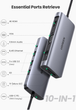 Док-станція Ugreen CM179 USB 3.0 Type-C - USB 3.0 x 3, HDMI, VGA, TRS, RJ-45, SD TF, PD Gray (6957303881338) - зображення 2