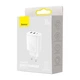 Адаптер питания 3 порта Baseus 2 USB + Type-C 30W CCXJ-E02 зарядное быстрое - изображение 5