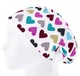 Медицинская шапочка женская HeadwearUniverse универсальная принт Сердечки разноцветные на белом - изображение 3