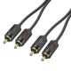 Аудіо-кабель тюльпан RCA на RCA Hoco red і white double lotus audio cable (1,5м). Black - зображення 1