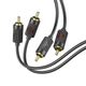 Аудіо-кабель тюльпан RCA на RCA Hoco red і white double lotus audio cable (1,5м). Black - зображення 2