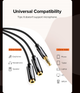 Кабель Ugreen AV134 3.5 мм Male to 2 Female Audio Cable 25 см Black (6957303828166) - зображення 4