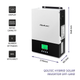 Інвертор Qoltec 3KVA 2.4KW 80A MPPT Sinus - зображення 4