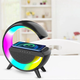 Настольная смарт лампа ночник BT-2301 RGB Rainbow Light-Wireless с Bluetooth колонкой беспроводная зарядка black - изображение 3