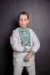 Вишиванка для хлопчика Всеволод зелена на білому льон 122 - изображение 1