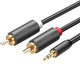 Kabel Ugreen AV102 AUX 3.5 mm TRS-RCAx2 M / M 1.5 m Black (6957303815111) - obraz 1