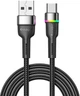 Кабель зарядний Essager USB-A to Type-C Colorful LED 3 A 1 м Black (EXCT-XCD01) - зображення 1