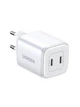 Мережевий зарядний пристрій Ugreen Nexode 45 W 2xUSB Type-C PD3.0 QC4.0 Charger Space White (CD294) - зображення 2