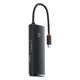 USB-хаб концентратор Baseus Lite Series USB Type C - 2 x USB 3.0 / USB Type C / HDMI 1,4 / Black (WKQX050001) - изображение 1