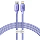 Кабель зарядный Baseus USB C - Lightning Crystal Shine Series 20 Вт 1.2 м Purple (CAJY000205) - изображение 1