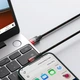 Кабель зарядный Lightning Baseus Type-C to Lightning MVP угловой 20W 1 м Black/Red (CAVP000220) - изображение 9