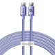 Кабель зарядний Baseus USB Type-C to Type-C USB C Crystal Shine Series 100 Вт 2 м Purple (CAJY000705) - зображення 1