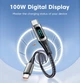 Кабель зарядний Essager Type-C to Type-C LED Digital Display 100 Вт 1 м Black (ES-XCTT1-YD01) - зображення 10