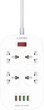Сетевой фильтр-удлинитель LDNIO 4 розетки 2500W 4 USB QC 3.0 3.4 A 2 м White (SC4407Q) - изображение 2