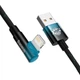 Кабель зарядный Baseus USB - Lightning MVP 2 угловой 2.4А 2 м Black/Blue (CAVP000121) - изображение 3