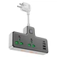 Сітковий фільтр Hoco AC11A перехідник 2x220V+3хUSB+1хType-C 3.4A 10A/250V розгалужувач трійник електричний з вимикачем та заземленням швидка зарядка - зображення 3