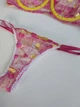 Сексуальний комплект білизни з поясом для панчіх та чокером Sexy М жовто-рожевий (8-61) - зображення 8