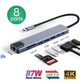 Мультифункціональний USB-хаб концентратор (8 в 1) RJ45+SD+TF+2*USB(Type-A)+HDMI+2*USB(Type-C) - зображення 1