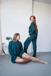 Женский домашний комплект тройка кофта, шорты и брюки Carmen S-M зеленый - изображение 3