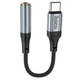 Перехідник Hoco LS36 адаптер Type-C to AUX (3.5mm) 0.12m для телефона для мобільних пристроїв Samsung/Xiaomi/Huawei/Meizu Сірий - изображение 1