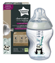 Butelka do karmienia Tommee Tippee Closer To Nature ze smoczkiem silikonowym 0 m+ Panda 260 ml (5010415225023) - obraz 1