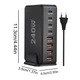 Настільний USB зарядний пристрій хаб 8в1 240W GaN White (4*USB Type-C, 4*USB Type-A, швидка зарядка) - зображення 6