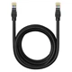 Круглый Патч Корд Сетевой Кабель LAN Baseus Cat5 Ethernet UTP Patch Cable RJ45-RJ45 |до 1Гбит/с| 5 м | Черный - изображение 1